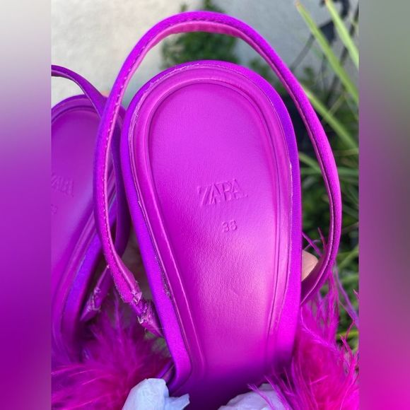 ❤️🔥Zara feathered fabric heeled shoes 038/42 - Picture 8 of 16